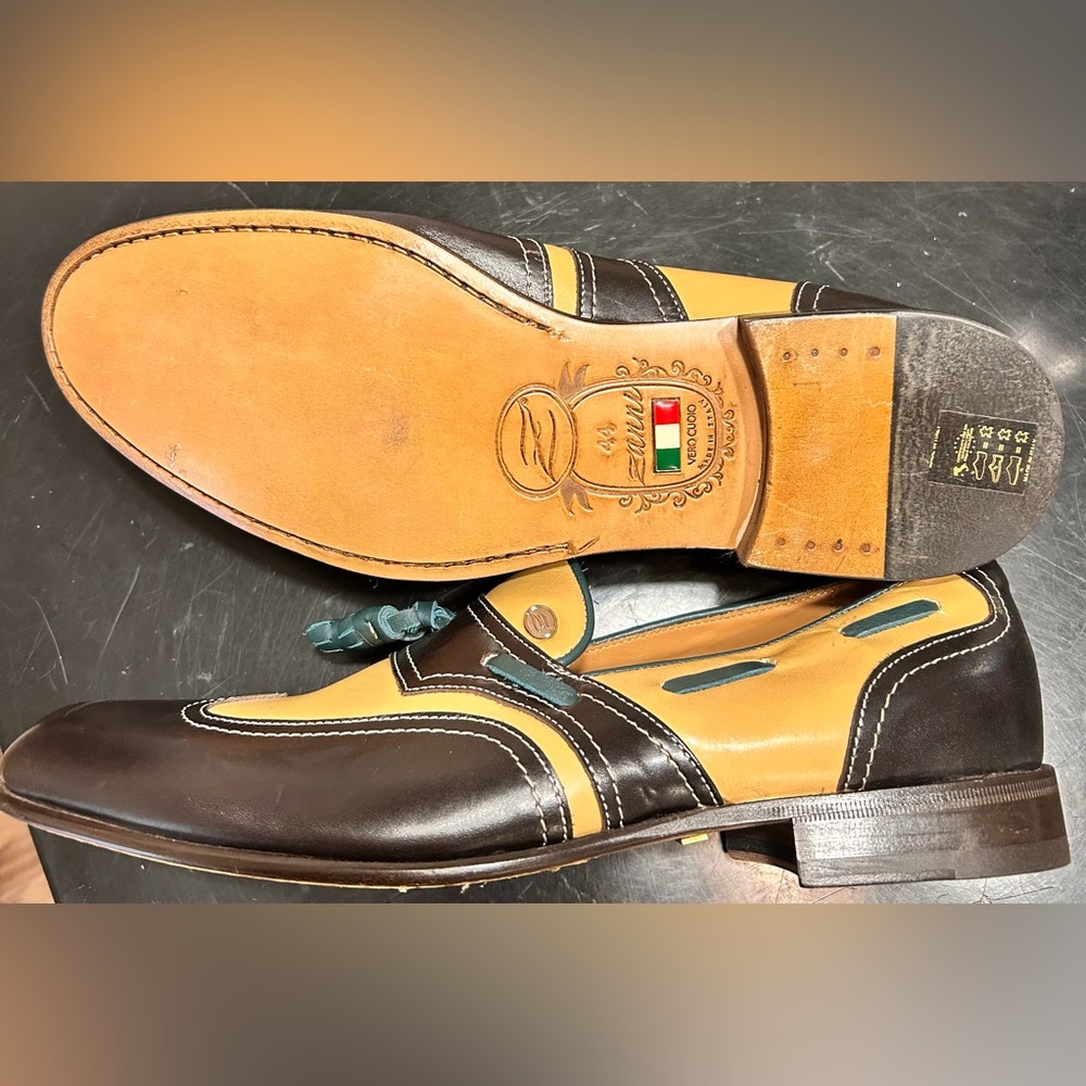 •SALE•Zanni Italian Handmade Dark Brown Loafers - Picture 5 of 9